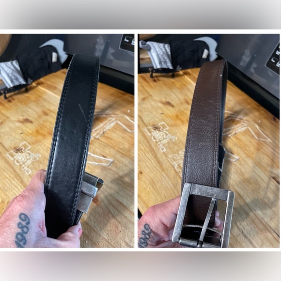 Dickies 2in1 REVERSIBLE Belt, Black and Brown, Size 38 - Picture 3 of 14